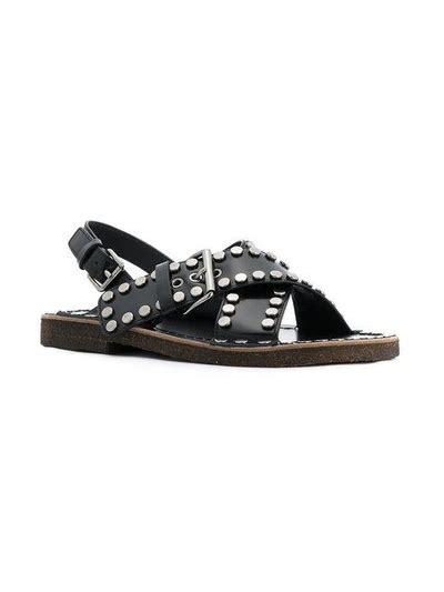 prada sandals nylon sale|prada studded pony skin sandals.